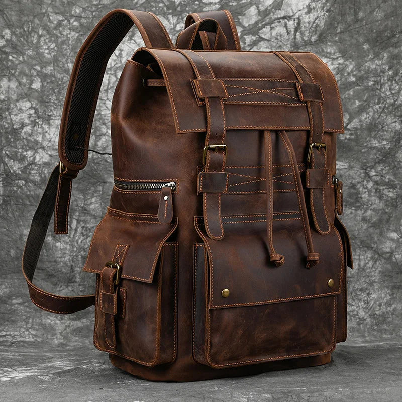 Brown Leather Backpack